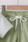 Sage stripe puppy embroidery shorts set