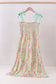 Pink floral smocked tiered dress