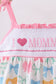Pink bow I love MOMMY smocked ruffle dress
