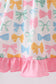 Pink bow I love MOMMY smocked ruffle dress