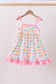 Pink bow I love MOMMY smocked ruffle dress