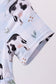 Blue cow print bamboo gingham dress