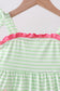 Green watermelon applique ruffle dress