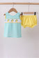 Summer lemon smocked bow bloomer set