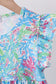 Mint island bloom ruffle dress