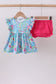 Mint island bloom ruffle bloomer set