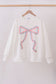 Cream Patriotic hand-sewn bow mom&me sweatshirt
