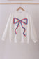 Cream Patriotic hand-sewn bow mom&me sweatshirt
