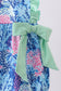 Blue marine creature print ruffle bubble