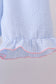 Blue seersucker bow smocked ruffle shorts set