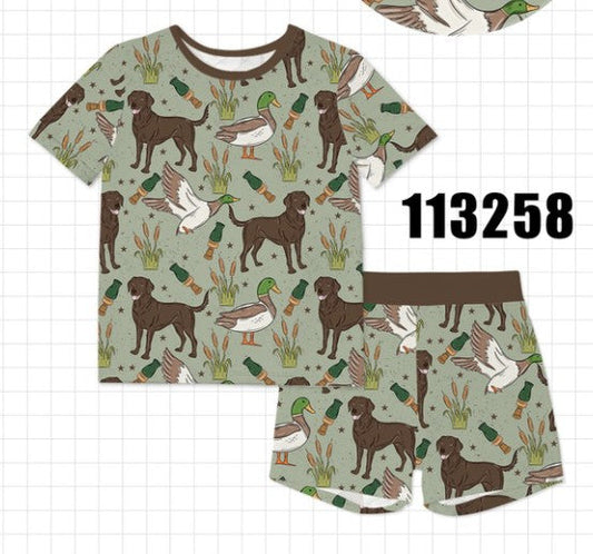 Duck dog hunting bamboo pajama set