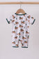 Green duck print bamboo romper