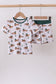 Green duck print bamboo shorts set