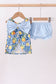 Lemon smocked ruffle bloomer set