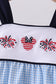 Blue character embroidery gingham bubble