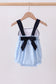 Blue character embroidery gingham bubble