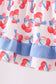 Blue cherry smocked ruffle shorts set
