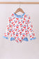 Blue cherry print rashguard