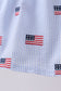 Blue flag embroidery seersucker ruffle dress