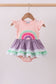 Purple lace rainbow ruffle bubble