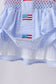 Blue flag smocked woven gingham ruffle shorts set