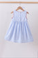 Blue flag smocked woven gingham dress