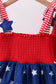 Blue star smocked ruffle shorts set