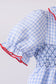Blue flag smocked ruffle bubble