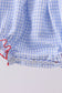 Blue flag smocked ruffle bubble