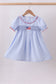 Blue flag smocked ruffle dress