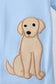 Blue puppy applique top