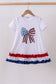 White bow sequin ruffle dress