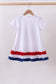 White bow sequin ruffle dress
