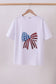 White bow sequin mom&me top