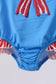 Blue bow sequin rashguard