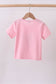 Pink flag bow sequin mom&me top