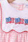 Pink flag embroidery gingham bubble