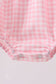 Pink flag embroidery gingham bubble