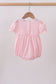 Pink flag embroidery gingham bubble