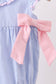 Blue Stripe Bow Seersucker Ruffle Bubble