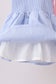 Blue Stripe Bow Smocked Seersucker Ruffle Shorts Set