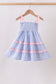Blue Stripe Smocked Seersucker Mom Dress