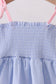 Blue Stripe Smocked Seersucker Mom Dress
