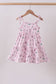 Pink golf print tiered dress
