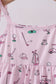 Pink golf print tiered dress