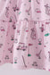 Pink golf print tiered dress