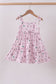 Pink golf print tiered dress