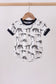 Navy dinosaur print bubble