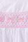 White Bow Smocked Jacquard Dress