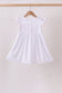 White Bow Smocked Jacquard Dress